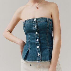 urban outfitters denim corset tube top!